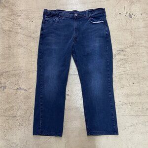 Levis Jeans Mens 38x29 (Fits 37X24) Dark Blue 514 Straight Fit Dark Wash‎ Demin